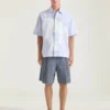 Camisa a rayas de algodón con estampado surrealista
