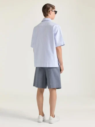 Camisa a rayas de algodón con estampado surrealista