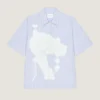 Camisa a rayas de algodón con estampado surrealista