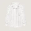 Camisa a rayas de algodón y seda