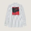 Camisa a rayas de popelín con estampado surrealista