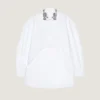 Camisa asimétrica de popelín con lentejuelas