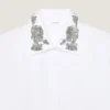 Camisa asimétrica de popelín con lentejuelas