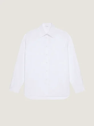 Camisa Cocoon con costuras de alta costura en algodón