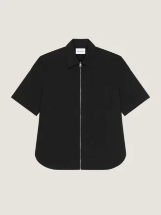 Camisa con cremallera y costuras de alta costura