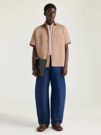 Camisa de alta costura con costuras en algodón y parche «Givenchy Paris»