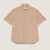Camisa de alta costura con costuras en algodón y parche «Givenchy Paris»