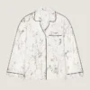 Camisa de pijama de seda con estampado floral