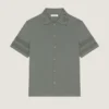 Camisa de punto de algodón con detalles de malla Camisa de punto de algodón con detalles de malla
