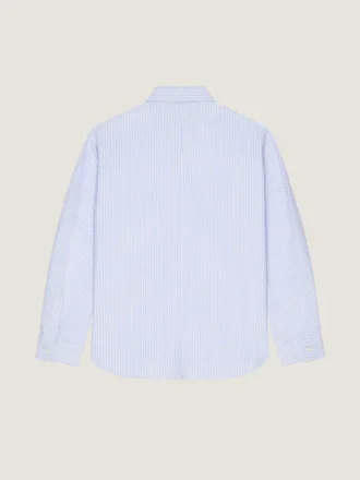 Camisa de rayas con costuras de alta costura en algodón Oxford
