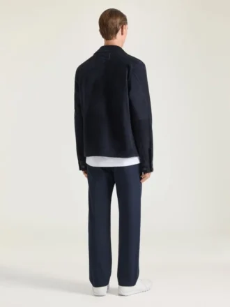 Camisa oversize con costuras de alta costura en ante