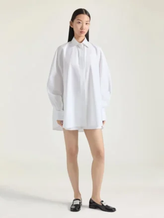 Camisa tipo capullo de popelín con bordado Givenchy