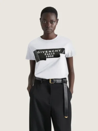 Camiseta de algodón con estampado de cinta Givenchy