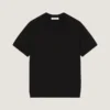 Camiseta de punto de algodón con detalles de grosgrain Camiseta de punto de algodón con detalles de grosgrain