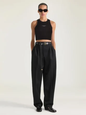 Camiseta sin mangas corta de algodón con estampado Givenchy Paris