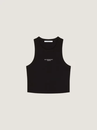 Camiseta sin mangas corta de algodón con estampado Givenchy Paris