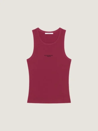 Camiseta sin mangas de corte ajustado de algodón con estampado «Givenchy Paris»