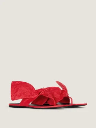 Chanclas Boudoir de piel napa con lazo