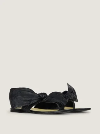 Chanclas Boudoir de piel napa con lazo