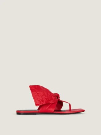 Chanclas Boudoir de piel napa con lazo
