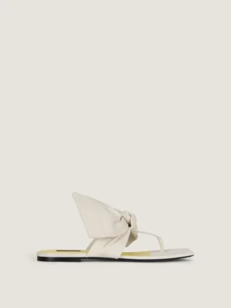 Chanclas Boudoir de piel napa con lazo