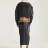 Chaqueta aviador corta de piel y borreguillo
