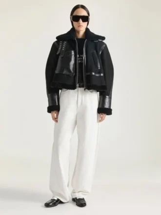 Chaqueta aviador de piel de oveja