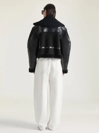 Chaqueta aviador de piel de oveja