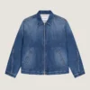 Chaqueta con costuras de alta costura en denim azul oscuro