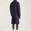 Chaqueta con costuras de alta costura en denim bordado con «Givenchy Paris»