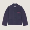 Chaqueta con costuras de alta costura en denim bordado con «Givenchy Paris»