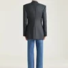 Chaqueta cruzada de franela