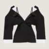 Chaqueta de corte abierto con aberturas en lana Grain De Poudre