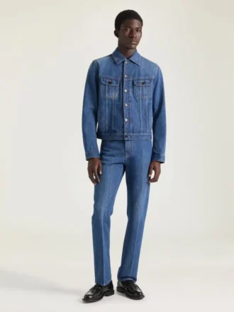 Chaqueta de denim azul medio