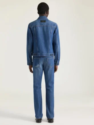 Chaqueta de denim azul medio