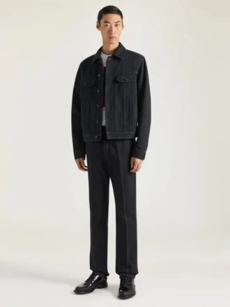 Vaqueros de corte recto con efecto plisado
