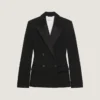 Chaqueta de esmoquin cruzada de lana Chaqueta de esmoquin cruzada de lana