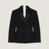 Chaqueta de esmoquin de doble botonadura con aberturas, de lana