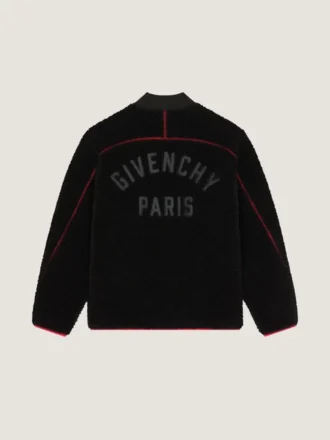 Chaqueta de forro polar con costuras de alta costura y bordado «Givenchy Paris»