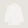 Chaqueta de lana de un solo botonadura