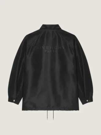 Chaqueta de polifaille con costuras de alta costura y parche «Givenchy Paris»