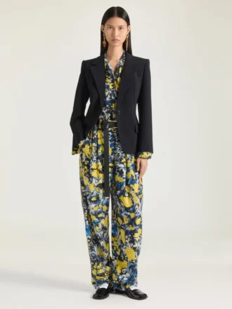 Pantalones de pijama de viscosa con estampado floral