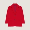 Chaqueta de un solo botonadura en crepé cady