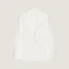 Chaqueta de un solo pecho con adornos, confeccionada en lana y mohair