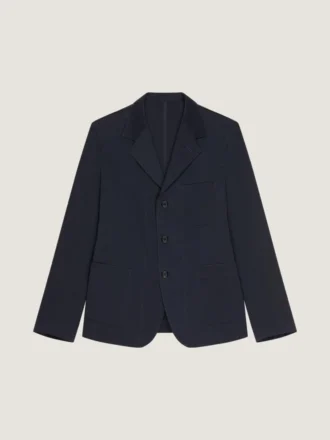 Chaqueta desestructurada de un solo pecho en algodón