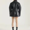 Chaqueta motera ajustada de piel Chaqueta motera ajustada de piel