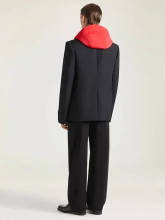 Chaqueta regular de un solo botonadura en lana