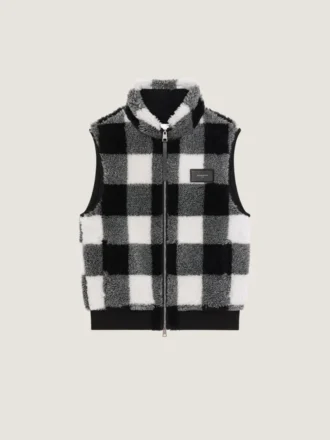 Chaqueta sin mangas de forro polar a cuadros