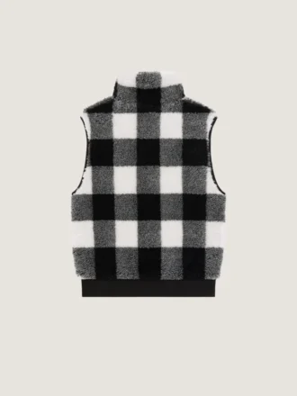 Chaqueta sin mangas de forro polar a cuadros