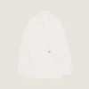Chaqueta tipo capullo de doble botonadura en lana y mohair